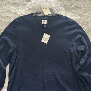 John W. Nordstrom Navy V-Neck Men's Cashmere Sweater